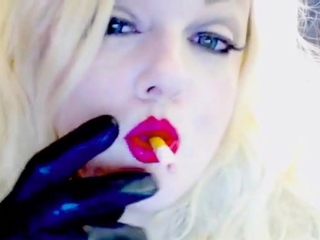 Busty MILF Smoking Fetish Porn Model at Nuvid